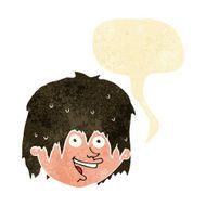 cartoon happy man with speech bubble N9
