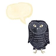 Cartoon owl with speech bubble N3