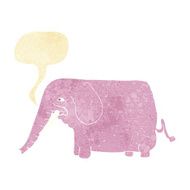 cartoon funny elephant with speech bubble N2