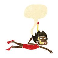 cartoon swimmer with snorkel speech bubble