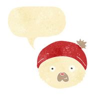 cartoon teddy bear face with speech bubble