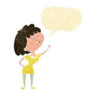 cartoon happy woman about to speak with speech bubble N2