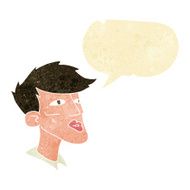 cartoon male model guy with speech bubble N2