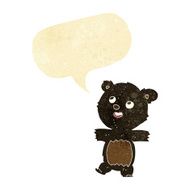 cartoon black bear with speech bubble N4
