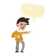 cartoon funny office man pointing with speech bubble N2