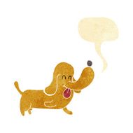 cartoon happy dog with speech bubble N4