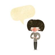 cartoon surprised woman with speech bubble N5