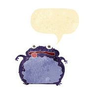 cartoon funny frog with speech bubble