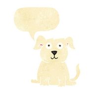 cartoon happy dog with speech bubble N5