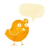 funny cartoon bird with speech bubble N2