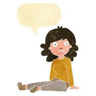 cartoon happy woman with speech bubble N9