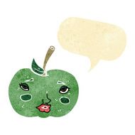 cartoon apple with face speech bubble N2