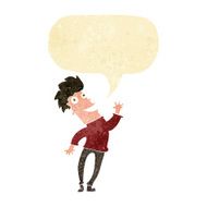 cartoon happy man with speech bubble N11