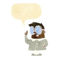 cartoon scientist with speech bubble