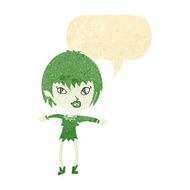 cartoon vampire girl with speech bubble N5