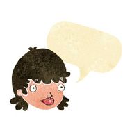 cartoon staring girl with speech bubble N2