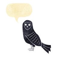 Cartoon owl with speech bubble N4