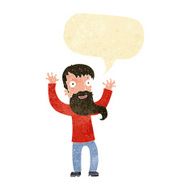 cartoon excited man with beard speech bubble