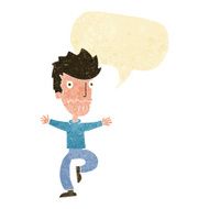 cartoon frightened man with speech bubble N4