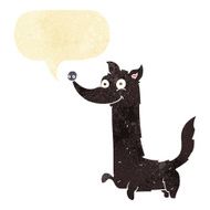 cartoon happy dog with speech bubble N6