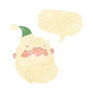 cartoon santa claus face with speech bubble N2