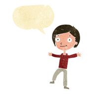 cartoon excited boy with speech bubble N4