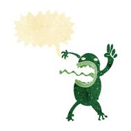 cartoon crazy frog with speech bubble