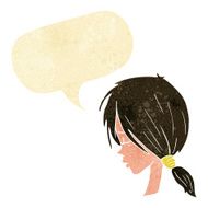 cartoon girl looking thoughtful with speech bubble N2