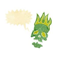 cartoon skull with speech bubble N3