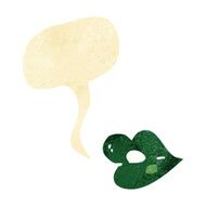 cartoon halloween lips with speech bubble