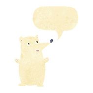 funny cartoon polar bear with speech bubble