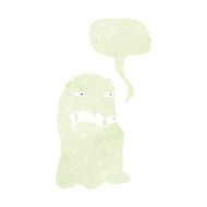 cartoon gross ghost with speech bubble N3
