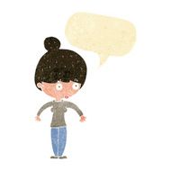 cartoon woman staring with speech bubble