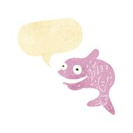 cartoon happy fish with speech bubble N2