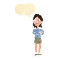 cartoon proud woman with speech bubble N3