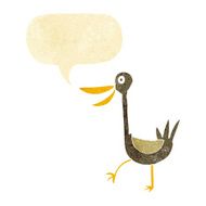 funny cartoon duck with speech bubble N2