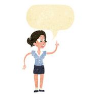 cartoon woman with great idea speech bubble