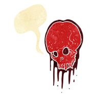 cartoon scary skull with speech bubble N4