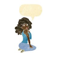 cartoon woman posing with speech bubble