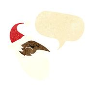 cartoon santa face with speech bubble