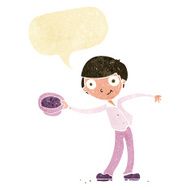 cartoon man tipping hat with speech bubble