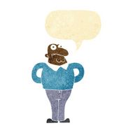 cartoon worried man with speech bubble N4