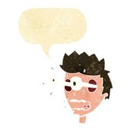 cartoon surprised man with eyes popping out speech bubble