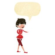 cartoon christmas elf woman with speech bubble N2