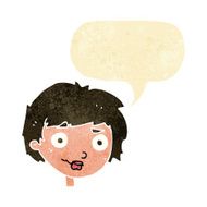 cartoon confused woman with speech bubble N3