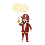 cartoon pirate captain with speech bubble N2