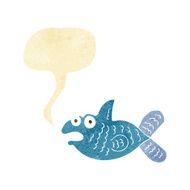 cartoon fish with speech bubble N3