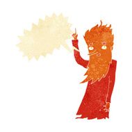 cartoon fire spirit with speech bubble N2