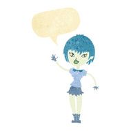 cartoon vampire girl with speech bubble N6