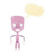 funny cartoon robot with speech bubble N4